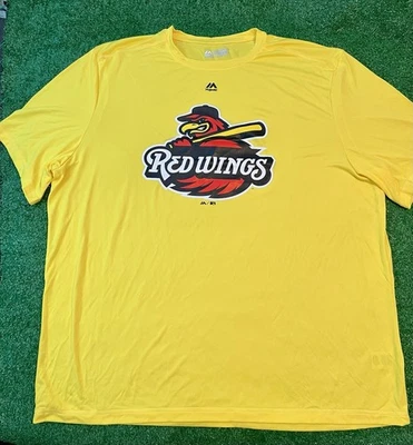 Camiseta Rochester Red Wings Majestic Talla Para Hombre 3XL Amarilla Ligas Menores Béisbol Foto 1 de 4