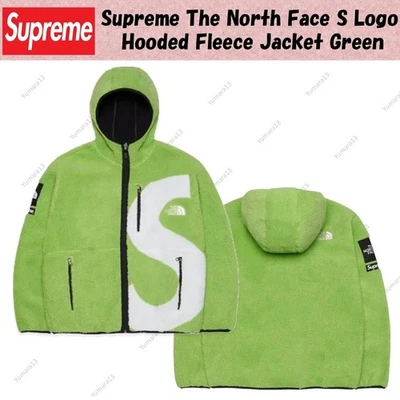 Supreme The North Face S Logo Hooded Fleece Jacket Green - Image 1 of 4