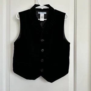 Janie and Jack boys 5 black velveteen suit vest Dapper Young Gentleman Wtr 2011 - Picture 1 of 3