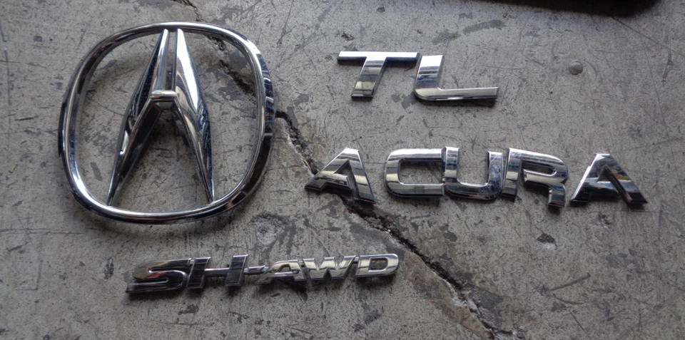 2009 2010 2011 2012 2013 2014 Acura TL SH-AWD Juego de emblemas de tapa de maletero trasero OEM Foto 1 de 1