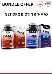 Set Of 2 T-Max 120capsules & Biotin Plus 180capsules Supplements for Men - Picture 1 of 3