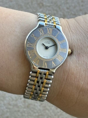 Relógio Cartier Must De 21 9010 quartzo feito na Suíça aço inoxidável e ouro - Imagem 1 de 4