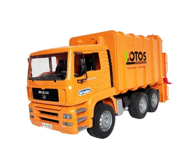 Bruder Man TGA 41.440 LOTOS Orange Recycling Trash Garbage Truck - Image 1 of 4