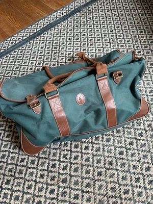 Polo Ralph Lauren Green Canvas Luggage Duffel Bag Large 20x10x11 Flap W/ Buckles - Image 1 of 4