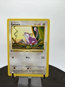 Pokémon TCG Base Set Rattata 61/102 1st Edition Shadowless - Picture 1 of 19