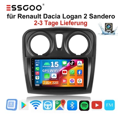 9" +Kamera Android 14 Autoradio Für Dacia Logan 2 Sandero2 mit GPS Navi RDS WIFI - Bild 1 von 4
