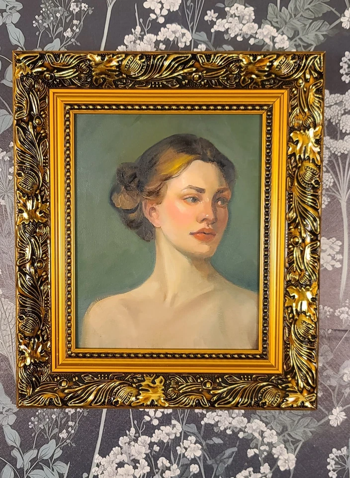 "Portrait of a Young Woman" Original Oil Portrait by Iryna (Ukraine) – 8x10 - Image 1 of 4