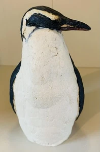 Studio Pottery Emperion Penguins Standing 6” H x 3 1/2 W Signed GJH Guy Holder - Picture 1 of 7