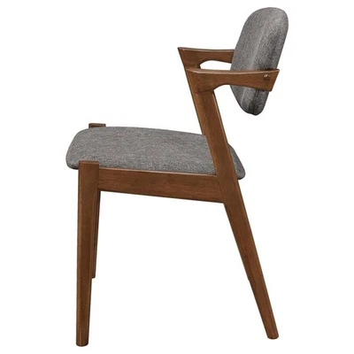 Coaster Malone Dining Side Chair in Gray and Dark Walnut (Set of 2) - Image 1 of 4