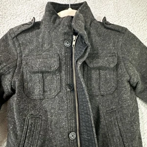 Abrigo Chaqueta de Lana GAP Niños Niños XS Gris Oscuro Militar Carbón Chaquetón - Imagen 1 de 8