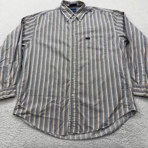 Faconnable USA Herren Große L Gestreift Button Down Langarm Freizeithemd - Bild 1 von 8