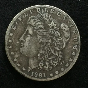 1891 cc Morgan Silver Dollar US $1 Dollar Silver Coin - Picture 1 of 2