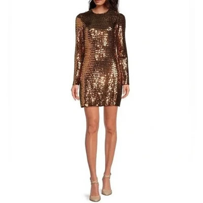 Vestido Gianni Bini Celeste Lentejuelas Cambio Manga Larga Cobre Fiesta EE. UU. 6 NUEVO CON ETIQUETAS Foto 1 de 4