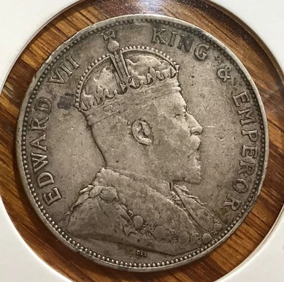 Hong Kong 1902 Edward VII 50 Cents 香港半圓 Silver Coin (XF) - Image 1 of 2