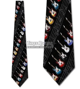 Guitar Tie Electric Neckties Mens Music Guitarist Neck Tie NWT - Picture 1 of 3
