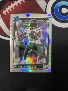 2021 Donruss Optic MICHAEL CARTER Rated Rookie Silver Holo New York Jets RC - Picture 1 of 2