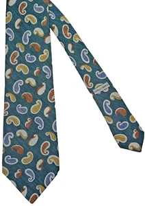 Cravatta collo seta vintage Giorgio Armani made in Italy motivo paisley verde - Foto 1 di 5