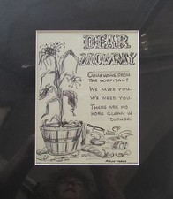 KELLY FREAS DRAWING DEAR MOMMY 1950'S PRELIMINARY GREETING CARD