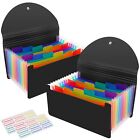 2 Pack 13 Pockets A6 Mini Coupon Organizer Wallet, Expandable Accordion File ...