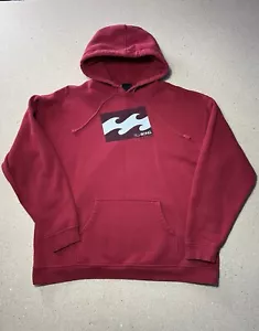 Vintage Billabong Hoodie Sweatshirt Mens XL Red Graphic Cotton Pullover Y2K - Picture 1 of 7