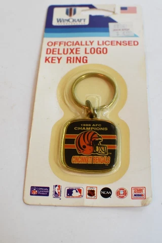 Vtg 1988 Cincinnati Bengals AFC Champions Football Keychain Wincraft NOS Cover
