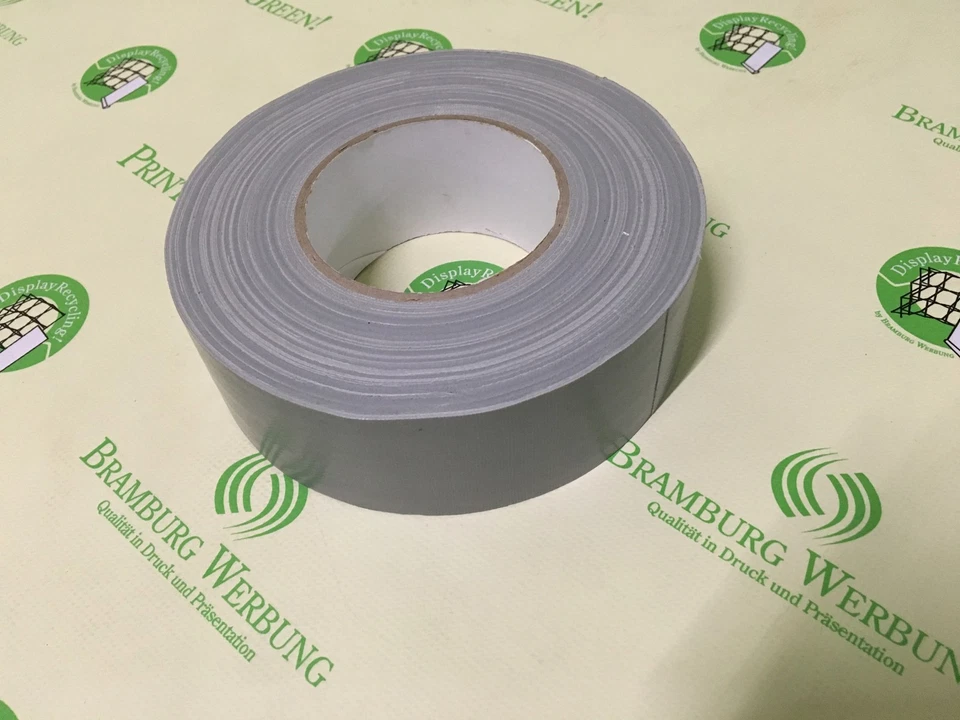 PRINTGREEN! Gaffa Klebeband 50mm x 50m silber für Kanten bei Teppich auf Messe, Event uvm.