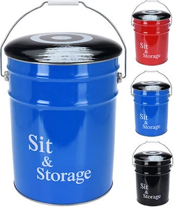 Childrens School Storage Box Sit & Storage Stackable Storage Metal Padded seat - Picture 1 of 4