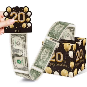 20th Birthday Surprise Gift Box Happy Birthday Money Gift Boxes for Cash 20th... - Picture 1 of 7