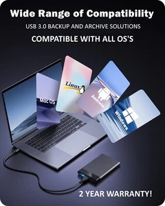 USB 3.0 STORAGE / BACKUP / ARCHIVE ✅ 500GB ✅ 2 YEAR WARRANTY ! - Picture 1 of 2