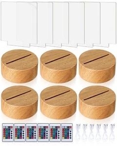 6 Pcs Valentine's Day Clear Acrylic Blank Sheets 6 Pcs 3d Night Led Light Lamp B - Picture 1 of 7