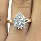 2.50Ct Round Lab Created Diamond Cluster Engagement Ring 14K Yellow Gold Plated