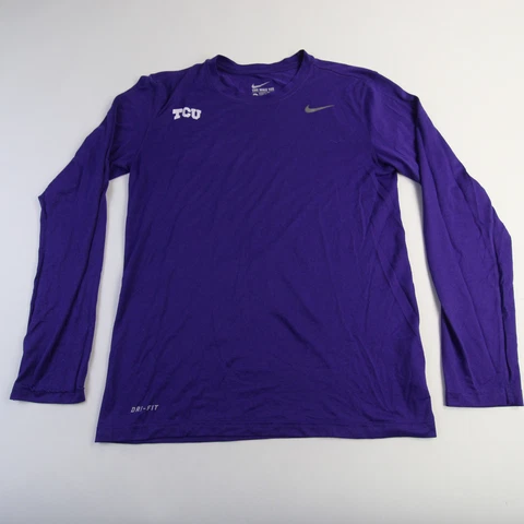TCU Horned Frogs Nike Dri-Fit Long Sleeve Shirt Men's Purple Used Cover