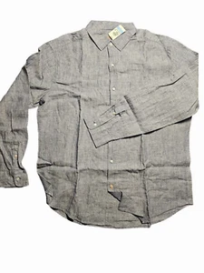 J.McLaughlin NEW Mens Chambray Diamond Dobby Shirt XL Normcore Linen Business - Picture 1 of 10