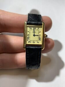 Vintage Authentic Cartier Ladies Tank Watch*WORKS New Battery*Fantastic Watch!!