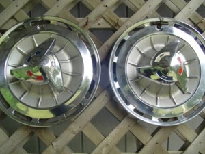 1962 62 CHEVROLET CHEVY IMPALA SS 2 HUBCAPS WHEEL COVERS ANTIQUE VINTAGE CLASSIC - Picture 1 of 16