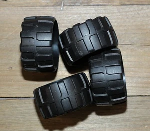 LEGO 2515 Black Large Wheel Hard Plastic (54mm D. x 30mm) Qty 4 - Picture 1 of 3