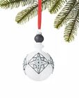 Macy's Holiday Lane Black & White Star  Glass Ball  Ornament NWT