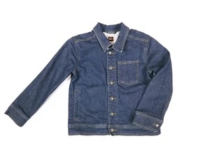 Tea Collection Dark Wash Denim Jacket Shacket Kids Size 7 100% Cotton - Picture 1 of 10