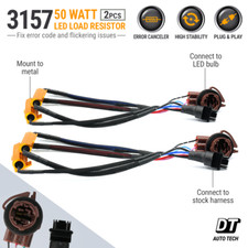 3157 LED Rear Turn Signal Load Resistor Adapter Anti Hyper Flash Error Canceler