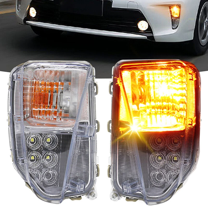 2X LED Driver & Passenger Side Fog Lamp Signal Lights for Toyota Prius 2012-2015 - Image 1 of 4