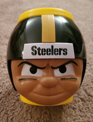 NEW Pittsburgh Steelers Big Sip Mug Cup 16 oz Helmet Head- Party Animal- Plastic Cover