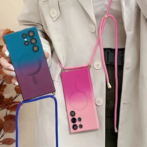 Crossbody Lanyard Magnetic Slim Case For Samsung S24 S23 Ultra S22 Magsafe Cover - Picture 1 of 15