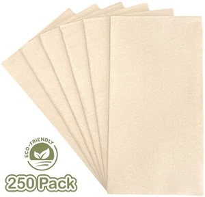 250ct Beige/Ivory/Tan Napkins | Lifey Disposable Paper Guest Towels For Bathroom - Picture 1 of 7