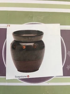 Scentsy Soapstone Mid-Size Warmer Dish -Brown With Bulb - Unused - Picture 1 of 3