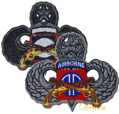 82nd Airborne US Army MILITARY POLICE Master Jump Wing MORALE 5" Iron-On PATCH - Image 1 of 3