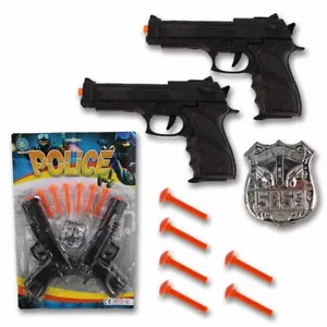 Polizei Waffe Spielzeug Kinder im Set mit 6 Pfeilen Spielzeugpistole - Bild 1 von 5