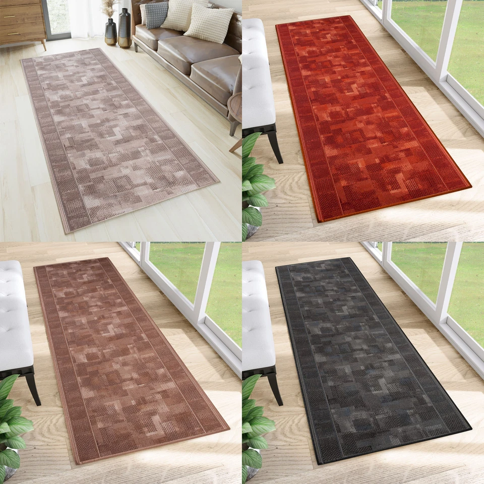 Anti Rutsch Teppich Läufer Rutschfest Meterware Grau Beige Wohnzimmer Flur - Bild 1 von 1