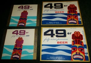 Lot of 1950's 49er Beer, Atlas Brewery, Chicago Ill. Vintage Beer Bottle Labels - Picture 1 of 1