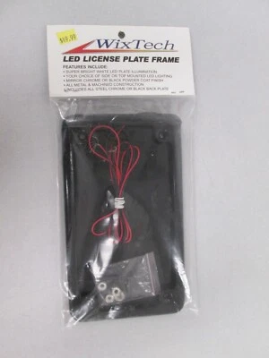 LED License Plate Frame by WixTech Black Powdercoat Universal and Custom Fitment - Image 1 of 3