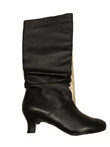 New Array Women Almond Toe Knee Length Boots Kitten Heels Shoes Size 9W - Picture 1 of 8